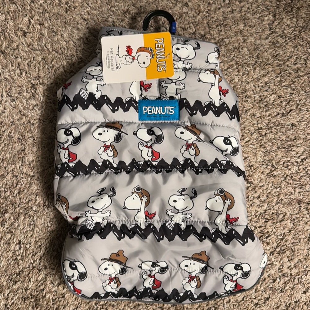 Snoopy Peanuts Berkshire Pet Apparel Medium Gray Jacket